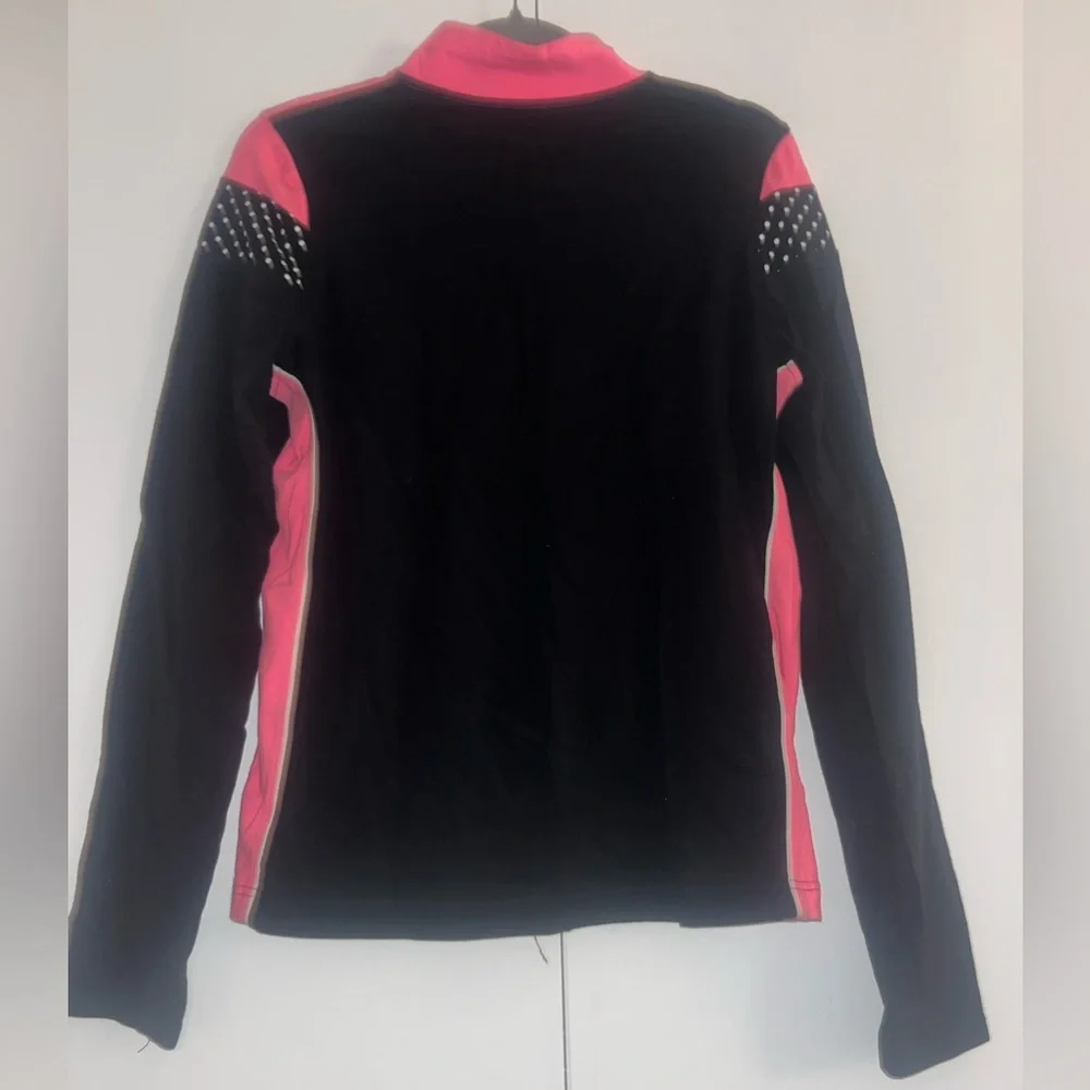 Justice Girls Track Jacket - Size 18 - Pink/Black with Polka Dots & Thumb Holes - Picture 4 of 5
